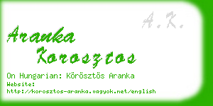 aranka korosztos business card